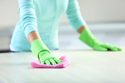 Visible stain treatment during mattress cleaning process